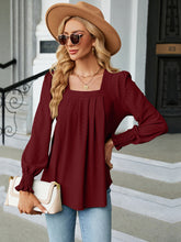 Load image into Gallery viewer, Square Neck Puff Sleeve Blouse
