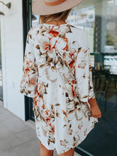 Load image into Gallery viewer, Floral V-Neck Three-Quarter Sleeve Dress
