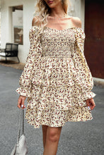 Load image into Gallery viewer, Smocked Flounce Sleeve Ruffled Dress
