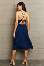 Load image into Gallery viewer, Tie Back Spaghetti Strap Pleated Dress

