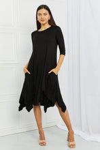 Load image into Gallery viewer, Celeste Good Days Full Size Round Neck Midi Dress in Black
