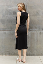 Load image into Gallery viewer, BOMBOM Ribbed Knit Sleeveless Midi Dress in Black
