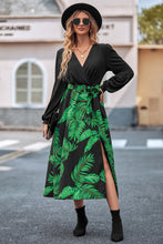Load image into Gallery viewer, Printed Tie Waist Long Sleeve Dress
