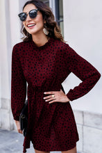Load image into Gallery viewer, Printed Mock Neck Long Sleeve Midi Dress
