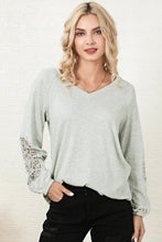Load image into Gallery viewer, V-Neck Spliced Lace Top
