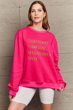 Load image into Gallery viewer, Simply Love Full Size COUNTDOWNS CHAMPAGNE RESOLUTIONS &amp; CHEER Round Neck Sweatshirt
