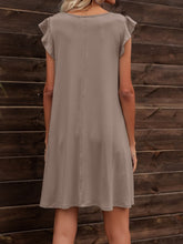 Load image into Gallery viewer, Round Neck Flutter Sleeve Dress with Pockets
