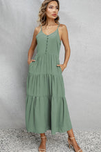 Load image into Gallery viewer, V-Neck Sleeveless Spaghetti Straps Midi Dress
