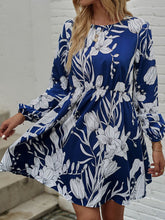 Load image into Gallery viewer, Floral Round Neck Long Sleeve Mini Dress
