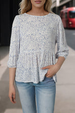 Load image into Gallery viewer, Floral Round Neck Peplum Blouse
