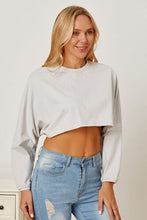 Load image into Gallery viewer, Round Neck Dropped Shoulder Cropped Sweatshirt
