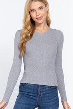 Load image into Gallery viewer, ACTIVE BASIC Full Size Ribbed Round Neck Long Sleeve Knit Top
