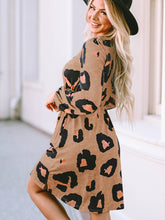 Load image into Gallery viewer, Printed Round Neck Long Sleeve Button-Up Dress
