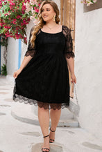 Load image into Gallery viewer, Plus Size Lace Flounce Sleeve Square Neck Dress

