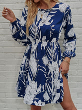 Load image into Gallery viewer, Floral Round Neck Long Sleeve Mini Dress
