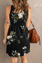 Load image into Gallery viewer, Double Take Printed Scoop Neck Sleeveless Buttoned Magic Dress with Pockets
