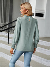 Load image into Gallery viewer, Round Neck Flounce Sleeve Blouse
