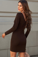 Load image into Gallery viewer, Long Sleeve V-Neck Bodycon Dress
