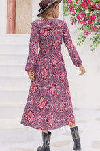 Load image into Gallery viewer, Printed Long Sleeve Slit Midi Dress
