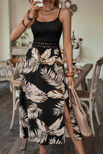 Load image into Gallery viewer, Printed Sleeveless Scoop Neck Slit Dress
