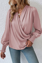 Load image into Gallery viewer, Surplice Neck Lantern Sleeve Blouse

