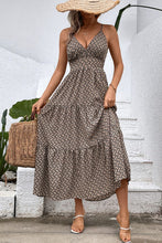 Load image into Gallery viewer, Printed Spaghetti Strap Tie Back Dress
