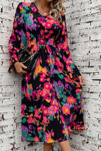 Load image into Gallery viewer, Printed Smocked Waist Midi Dress

