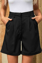 Load image into Gallery viewer, Pleated High Waist Shorts with Pockets
