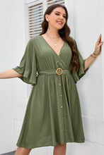 Load image into Gallery viewer, Plus Size Surplice Neck Half Sleeve Dress
