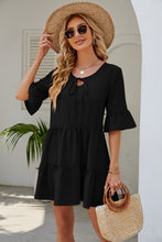 Load image into Gallery viewer, Tied Flounce Sleeve Mini Dress
