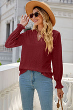 Load image into Gallery viewer, Eyelet Notched Lantern Sleeve T-Shirt
