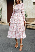 Load image into Gallery viewer, Smocked Flounce Sleeve Midi Dress
