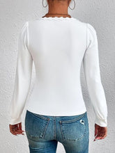 Load image into Gallery viewer, Applique Scoop Neck Long Sleeve T-Shirt
