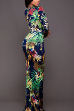 Load image into Gallery viewer, Printed Plunge Neck Leg Split Maxi Dress

