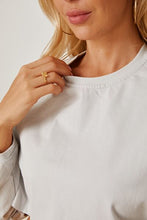 Load image into Gallery viewer, Round Neck Dropped Shoulder Cropped Sweatshirt
