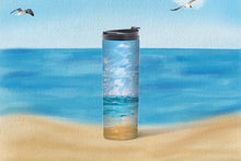 Load image into Gallery viewer, Personalize it! Watercolor Beach 20oz Skinny Tumbler
