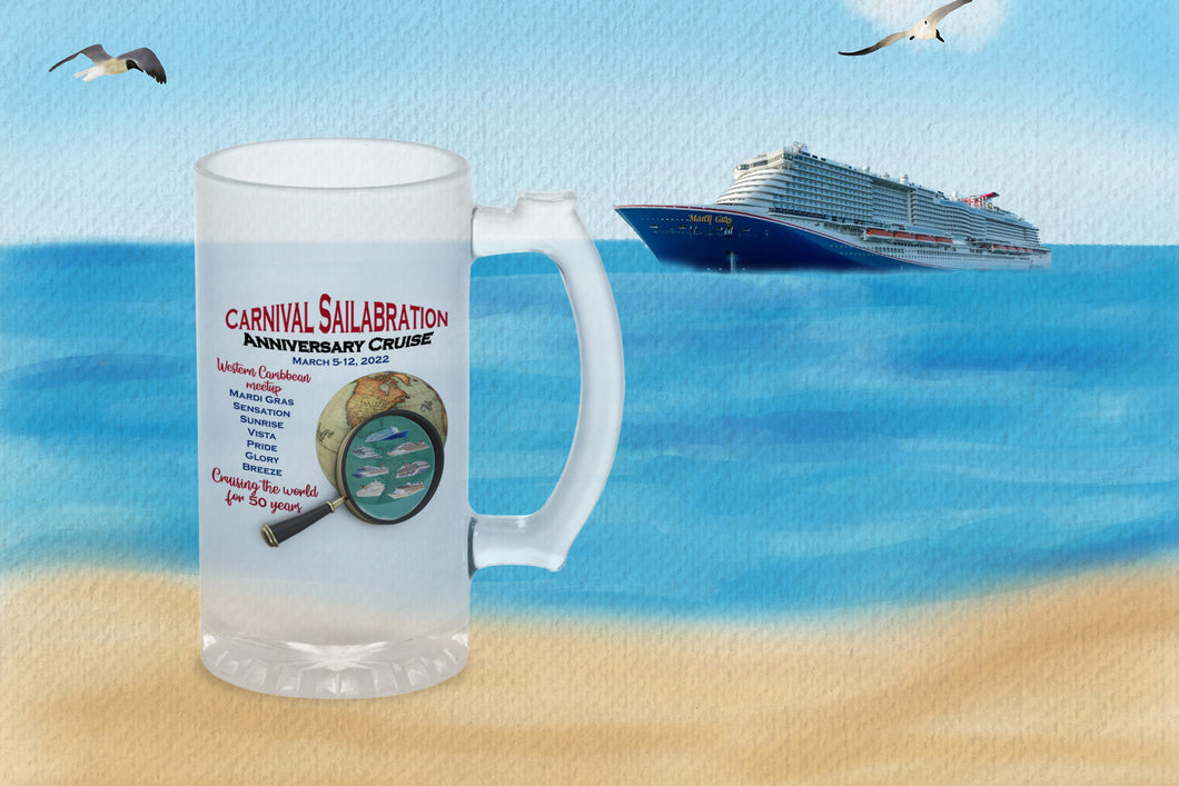 Carnival Sailabration Frosted Beer Stein