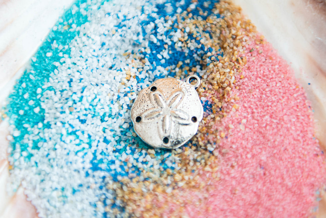 Sand Dollar Charm--Colored Sand Necklace