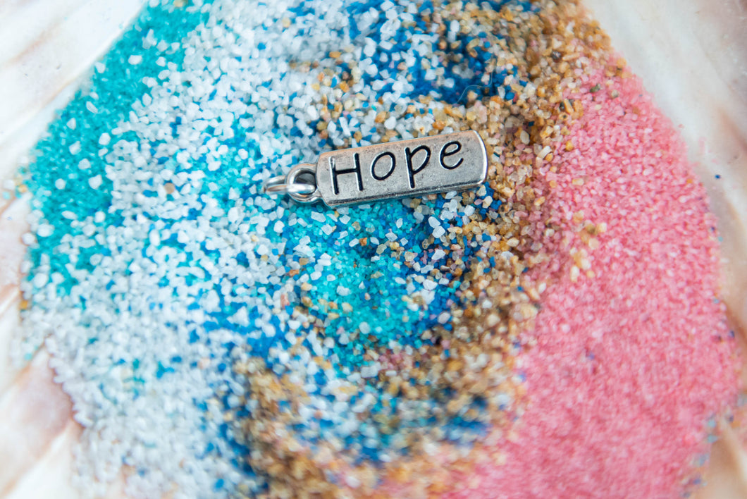 Hope Charm--Colored Sand Necklace