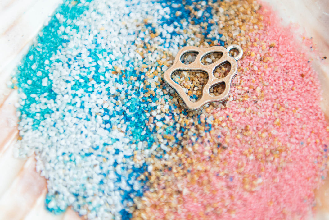 Large Paw Print--Colored Sand Necklace