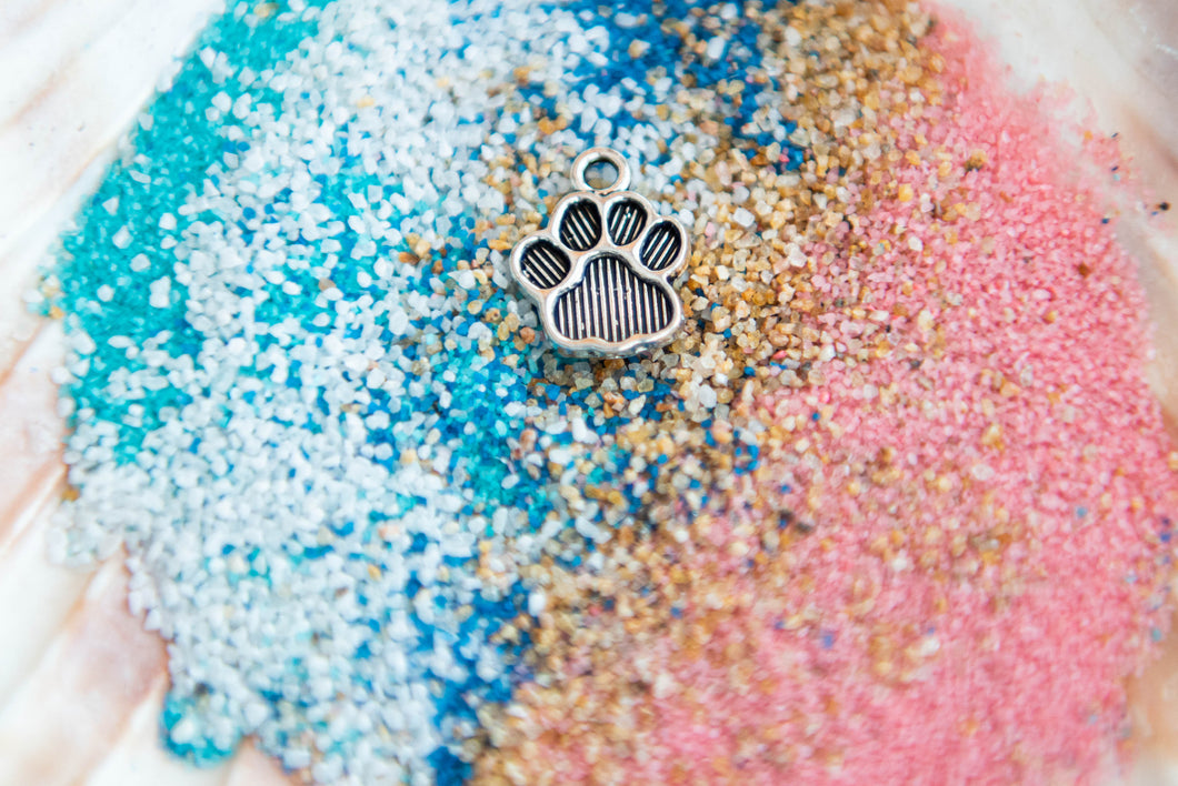 Small Paw Print--Colored Sand Necklace