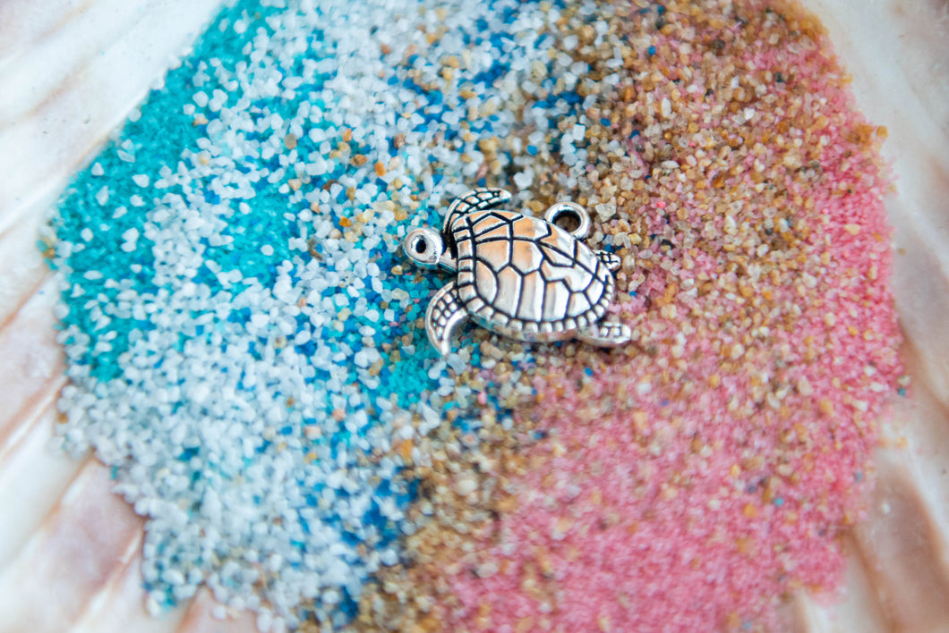 Sea Turtle--Colored Sand Necklace