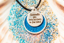 Load image into Gallery viewer, Seashells are love letters in the sand charm--Colored Sand Necklace
