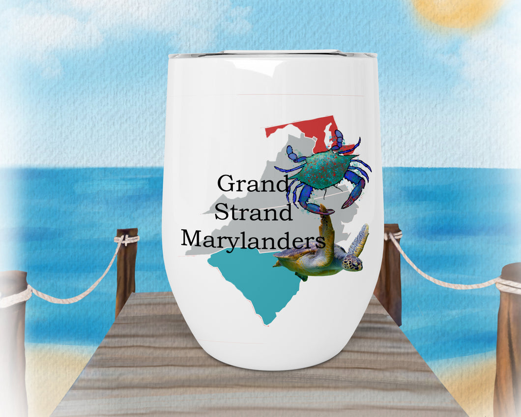 Grand Strand Marylanders 12 oz Wine Tumbler
