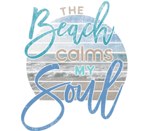 Load image into Gallery viewer, The Beach Calms My Soul 20oz skinny tumbler
