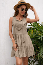 Load image into Gallery viewer, Tassel Tie Lace Trim Sleeveless Dress
