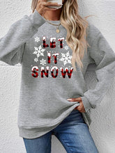 Load image into Gallery viewer, LET IT SNOW Round Neck Long Sleeve Sweatshirt

