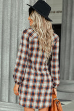 Load image into Gallery viewer, Plaid Tie Front Mini Shirt Dress
