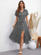 Load image into Gallery viewer, Printed Short Sleeve Collared Dress
