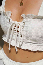 Load image into Gallery viewer, Frill Trim Lace-Up Bikini Set
